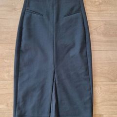 Ted Baker Black Tailored Midi Pencil Skirt Front Split Size 2 UK 10