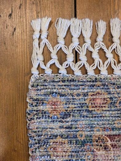 Art Carpet Kilim Collection Blue Floral Rug 135 x 68cm