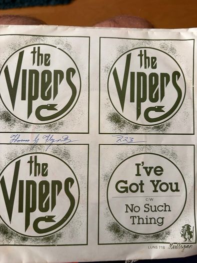 The Vipers Vinyl single Irish pressing