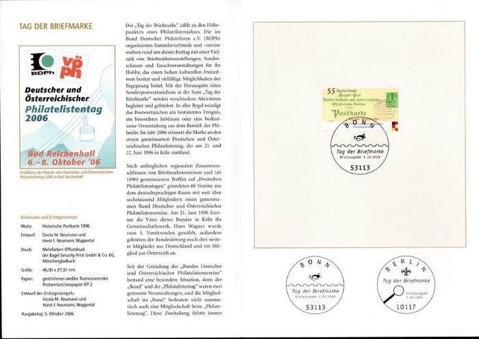 2006 Bundes Republic Deutschland (Germany) Federal Annual Stamp EFT Collection with 50 Images of contents