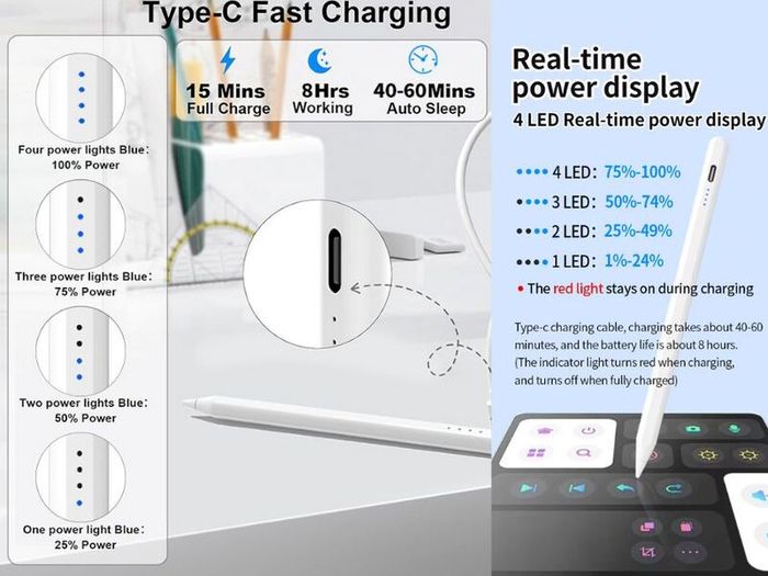 Universal Stylus Pen Fast Charge Magnetic iPad Android