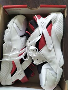 Nike Huarache trainers size 4.5, white black and red
