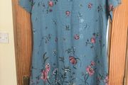 Linda Made in Italy plus size blue floral dress above the knee size UK22 EU50 Perfect condition Postage included
