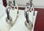 Diamond earrings White & Black Diamond J-Hoop Earrings