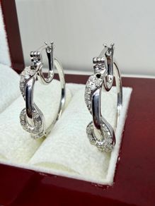 Diamond earrings White & Black Diamond J-Hoop Earrings