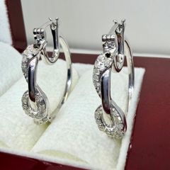 Diamond earrings White & Black Diamond J-Hoop Earrings