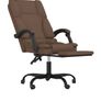 Massage Reclining Office Chair Brown Fabric Image 6