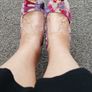 Purple pink high peep toe  heels Image 2