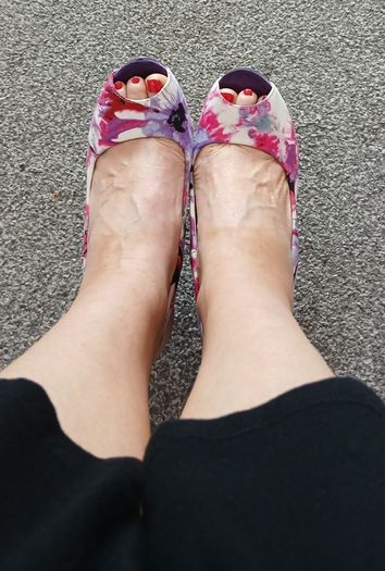 Purple pink high peep toe  heels