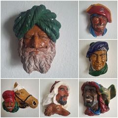 1960s Bossons Chalkware Character Heads