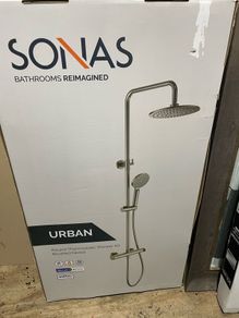 Shower - Sonas - Urban Round Thermostatic Shower Kit - Brushed Nickel
