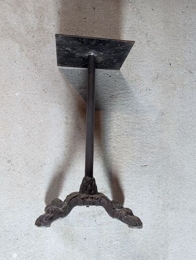 Vintage French cast iron pedestal base cafe table