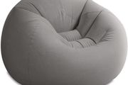 Beanless Bag Chair Inflating Furniture - Bean Bag - 1.14 m x 1.14 m x 71 cm, Grey (FREE POSTAGE)