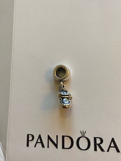 Pandora Charm it's a baby boy bootie with Gold and blue CZ