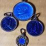 four vintage religious medals with blue (L), tub 3 Image 2
