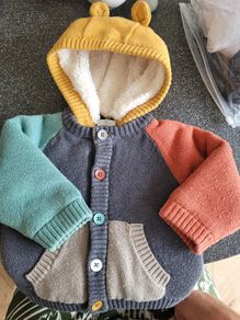 Boboli baby boy knitted jacket with hood - 6 mths