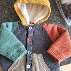 Boboli baby boy knitted jacket with hood - 6 mths
