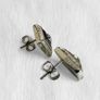 Miss Sixty Purple Crystal Star Stud Earrings Silver Square Statement Image 6