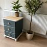 Upcycled Solid Wood Bedside Locker Pair Modern Rustic Finish Image 9