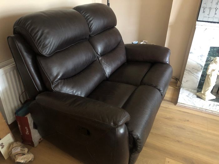 Two Seater Leather Recliner Sofa