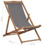 Folding Beach Chair Solid Teak Wood Grey Image 8