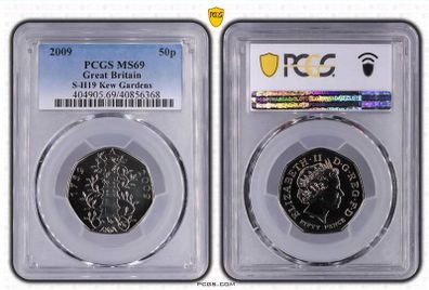 Great Britain 2009 Kew Gardens 50p Coin PCGS MS69