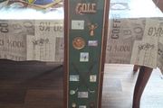 Beautiful Wooden Golf-Themed Shadow Box and Storage Unit with Shelves Cabinet, the history of golf,