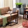 _Side Table Laptop Table with Adjustable Surface Sofa Table Bedroom Living Room Simple Assembly Steel Frame Industrial Style Vintage Brown Black Image 3