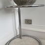 Adjustable chrome and glass side table Image 4