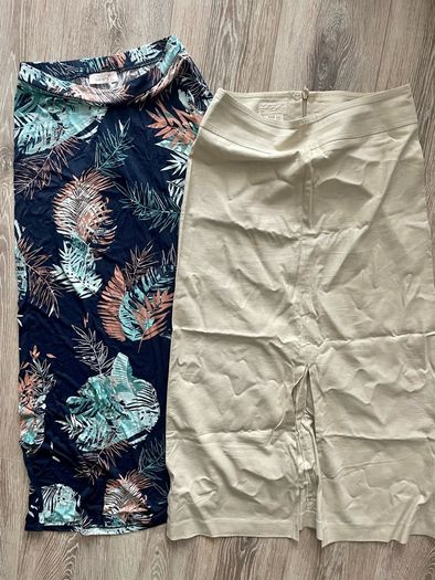 Linen midi skirt beige and more