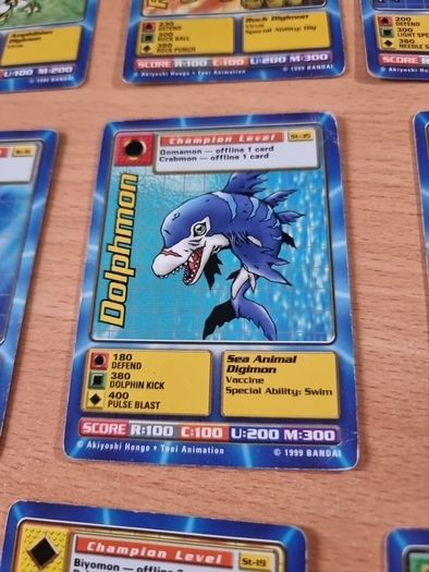 13 Champion level Digimon cards. 1999.
