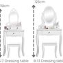 Dressing Table (Age 8-13yrs) with Mirror and Stool, Gift for Girls, Kids Dressing Vanity Table Set with Crystal Knobs and Chair, Children's Dressing Tables Image 5