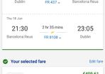 flight from dublin to reus 08/06-18/06