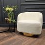 Modern White Lamb Soft Faux Wool Armchair Image 9