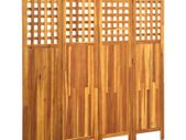 4-Panel Room Divider 161x2x170 cm Solid Acacia Wood
