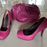 Pink High Heel Ladies Shoes Image 3