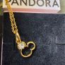 Pandora Disney Sparkling Mickey Gold P necklace Pendant New Image 5