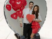 Love Heart shape Rock photo slate with your photo