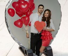 Love Heart shape Rock photo slate with your photo