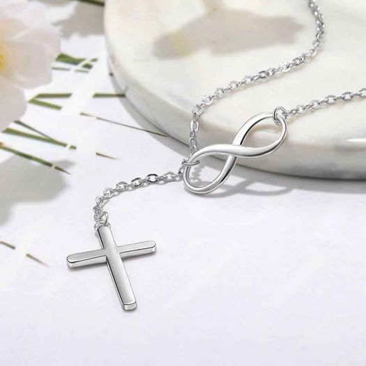 Beautiful Necklace 925 Cross Infinity