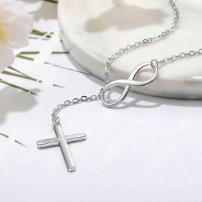 Beautiful Necklace 925 Cross Infinity