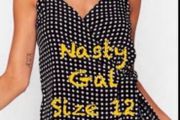 dress nasty gall wrap effect dress size 12 black &amp; white