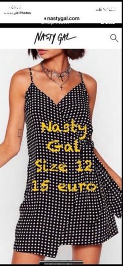 dress nasty gall wrap effect dress size 12 black & white