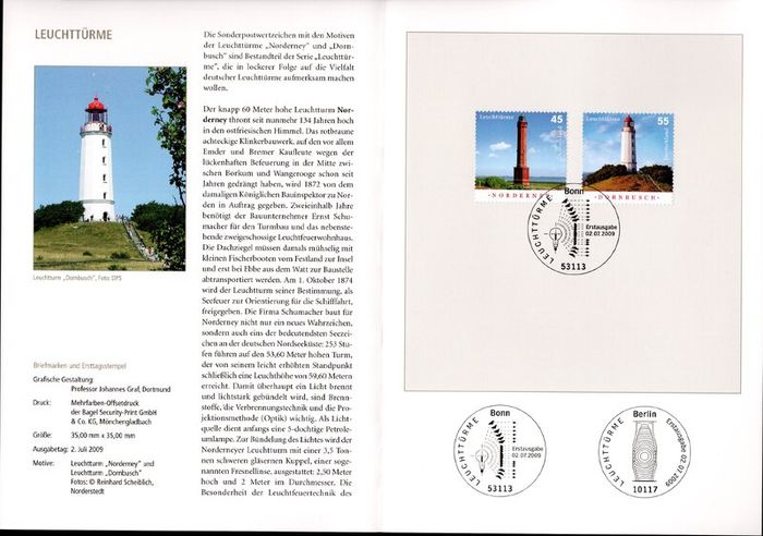 2009 Bundes Republic Deutschland (Germany) Federal Annual Stamp EFT Collection 2009 with 43 images of contents