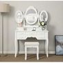 Dressing Table Set with 3 mirrors with stool, 7 drawers with 2 Dividers Make-up Dresse Image 3