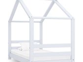 Kids Bed Frame White Solid Pine Wood 70x140 cm