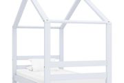 Kids Bed Frame White Solid Pine Wood 70x140 cm