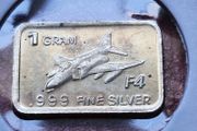 F4  1 gram .999 Silver Bar