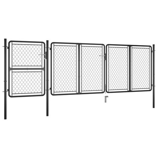 Garden Gate Steel 125x395 cm Anthracite