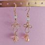Handmade Brass Wire Wrapped Dangle Earrings, Glass Bead Drop Earrings, Boho Floral Earrings, Romantic Jewelry, Gift for Her Image 2